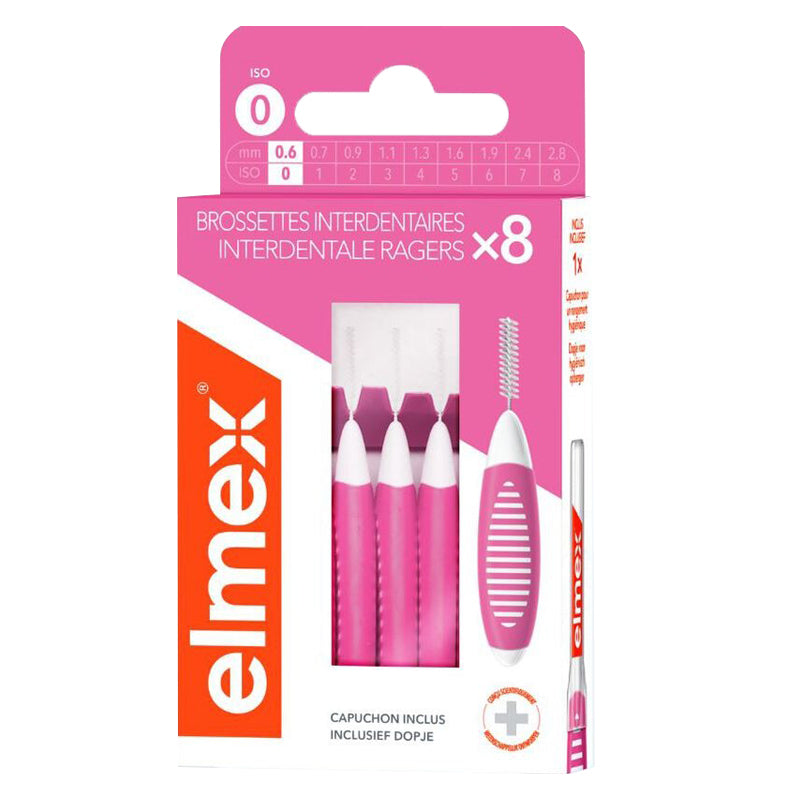 Elmex Interdentale Ragers Roze ISO Maat 0 - 0.6 mm (8 st.)-Elmex-Sordent