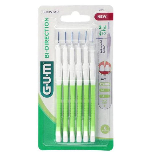GUM® BI-DIRECTION interdentale Ragers - Groen 1,1 mm (6 st.)-GUM-Sordent