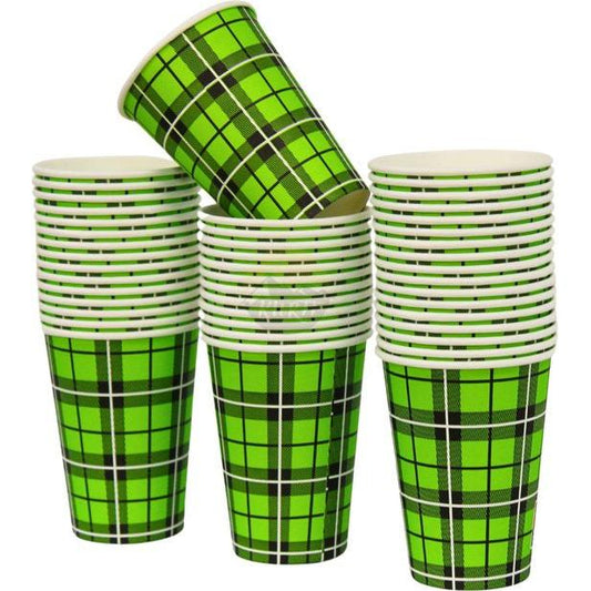 1000 st. Schotse Ruit Scotty Groen Kartonnen Bekers 200 mL / 7.5 oz-Drinkbekers-KURTT-Sordent