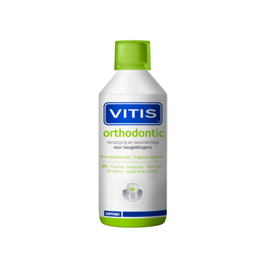 Vitis® Orthodontic Mondspoeling tegen tandplaque en cariës (500 mL)-Dentaid-Sordent