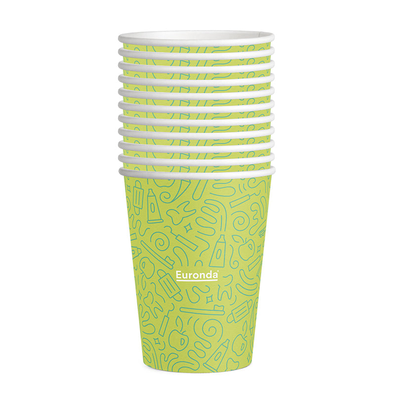 Euronda Monoart® 200mL Drinkbekers Papier - Div. Kleuren (1000 st.)-Euronda-Lime-Sordent