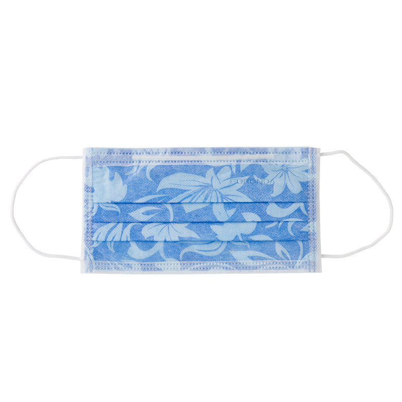 Euronda Monoart® Mondmaskers 3-Laags- Div. Kleuren (50 st.)-Euronda-Floral Blue-Sordent