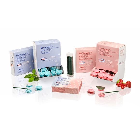 GC MI Varnish - Diverse Smaken en Aantallen-GC-Aardbei & Mint (Intro Pack - 10 x 0.4 mL)-Sordent