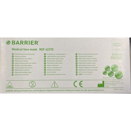 Mölnlycke Barrier Medical Mondmasker - Div. Varianten (50 st.)-Mölnlycke-Blauw Elastiek-Sordent