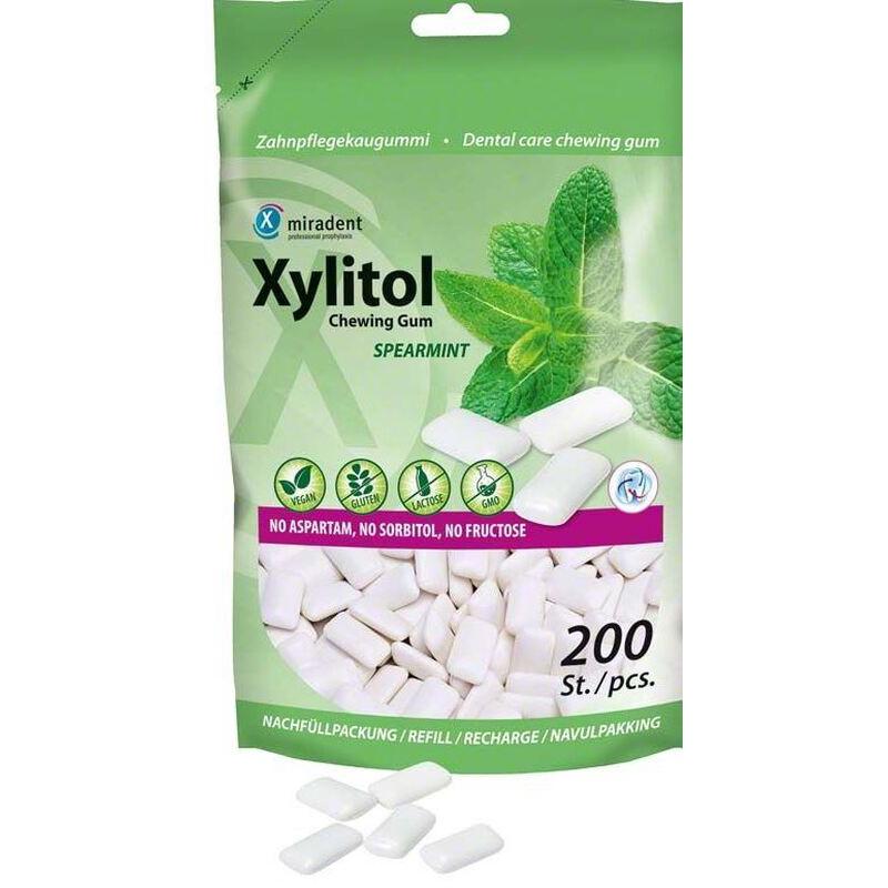 Miradent Xylitol Kauwgom Economy Zak - Div. Smaken (200 st.)-Miradent-Spearmint-Sordent