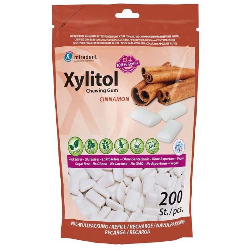 Miradent Xylitol Kauwgom Economy Zak - Div. Smaken (200 st.)-Miradent-Kaneel-Sordent