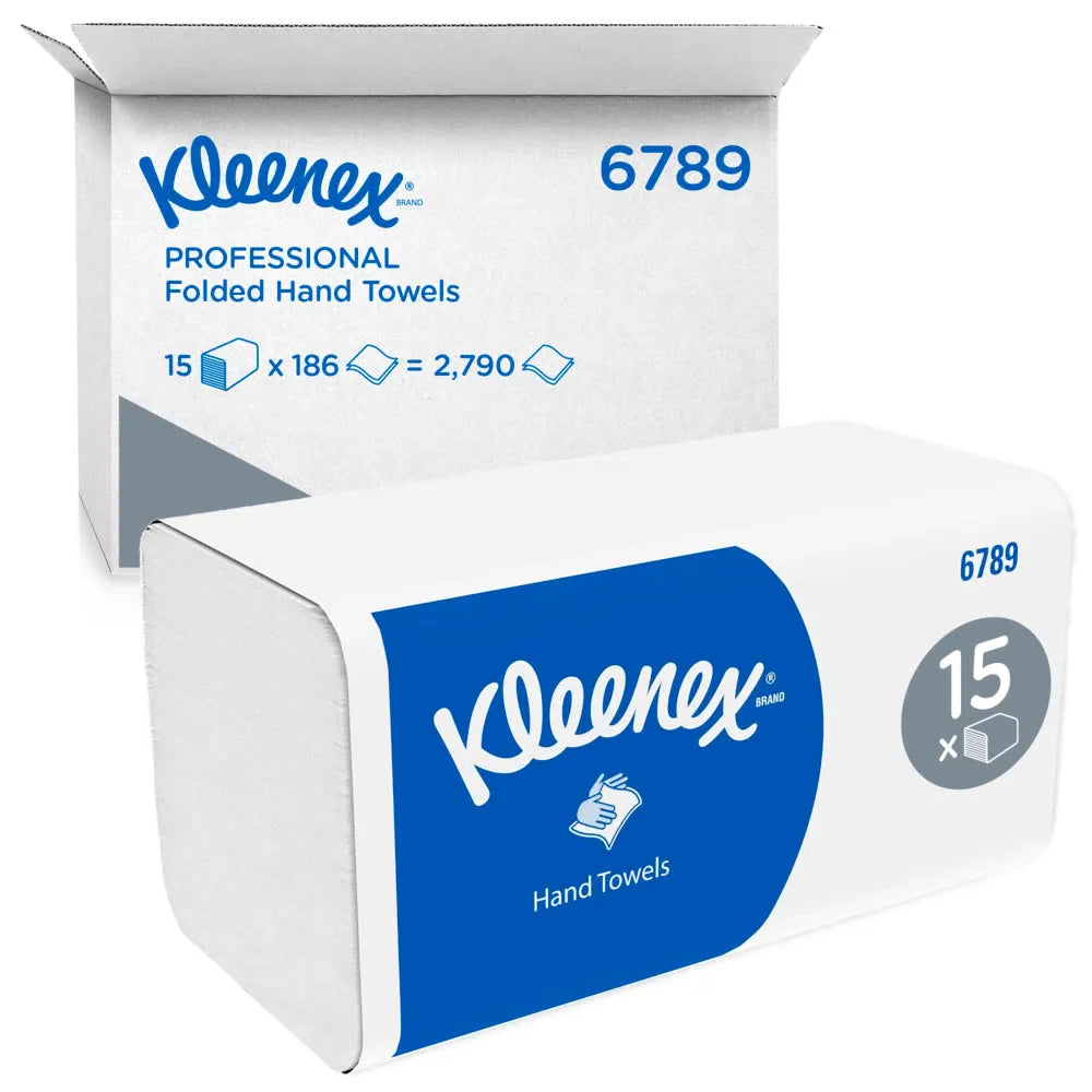 Kleenex® V-Gevouwen 2-laagse papieren handdoeken - (15x186 st)-Kleenex-Sordent
