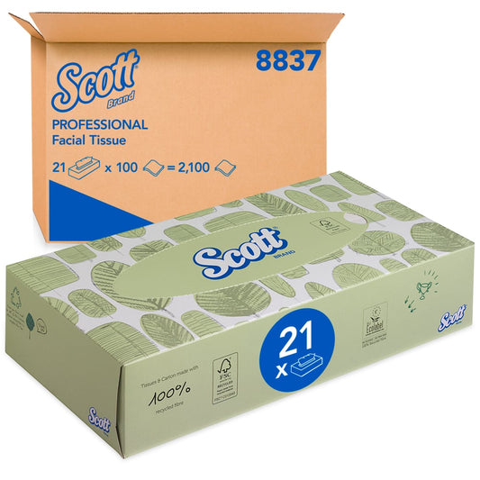 Scott® Professional Gezichtsdoekjes Wit 2-Laags (21 x 100 st.)-Kimberly Clark-Sordent
