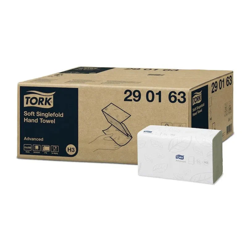 Tork Singlefold Handdoek Advanced - 2 Laags - Wit - (15x250 st. = 3750 st.)-Tork-Sordent