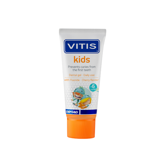 Vitis® Kids Tandgel Kersensmaak - Voorkom tandplak en cariës (50 mL)-Dentaid-Sordent