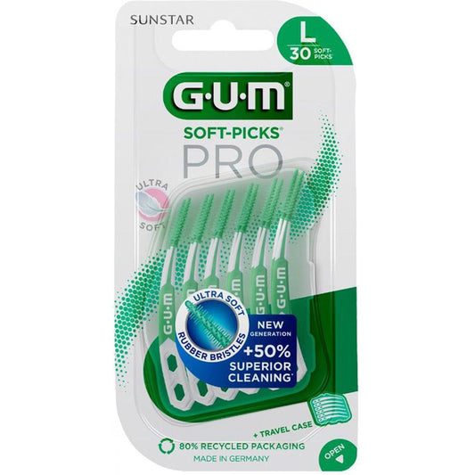 GUM® SOFT-PICKS® PRO tandenstokers Large Donkergroen (30 st.)-GUM-Sordent