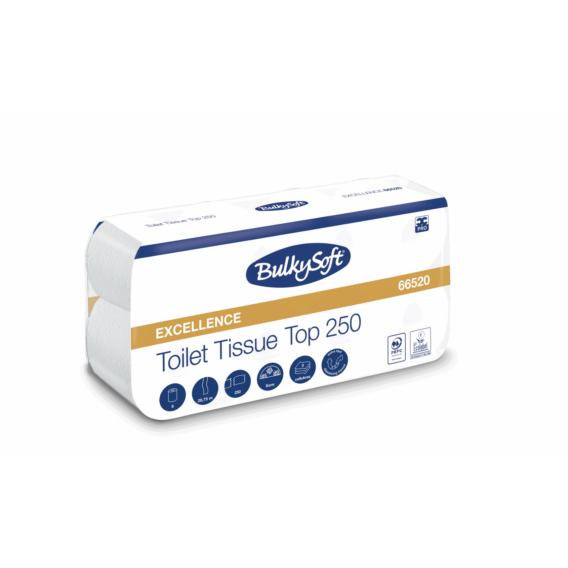 BulkySoft Excellence Toiletpapier - 3 laags - 250 vellen (9 x 8 rol)-BulkySoft-Sordent