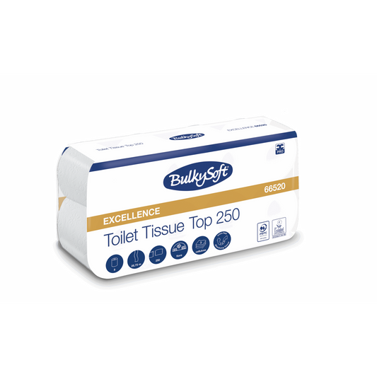 BulkySoft Excellence Toiletpapier - 3 laags - 250 vellen (9 x 8 rol)-BulkySoft-Sordent