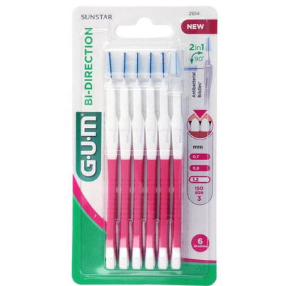 GUM® BI-DIRECTION interdentale Ragers - Roze 1,2 mm (6 st.)-GUM-Sordent