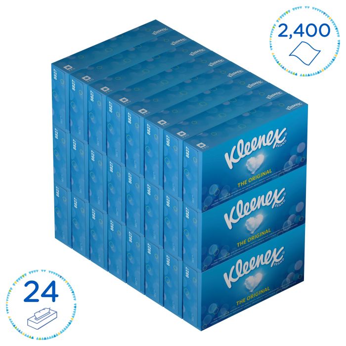 Kleenex® Facial Tissues 2-Laags 20.6x20 cm (24 x 100 st.=2400 st.)