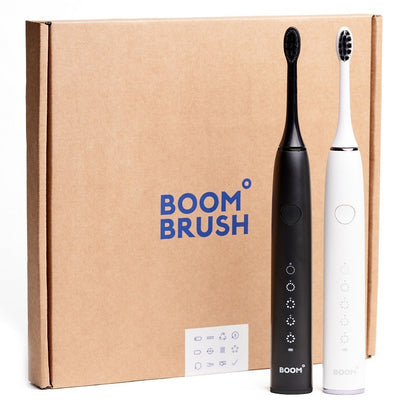 Boombrush Sonische Tandenborstel Duo Kit (Wit+Zwart) – 90 Dagen Batterij-Boombrush-Sordent