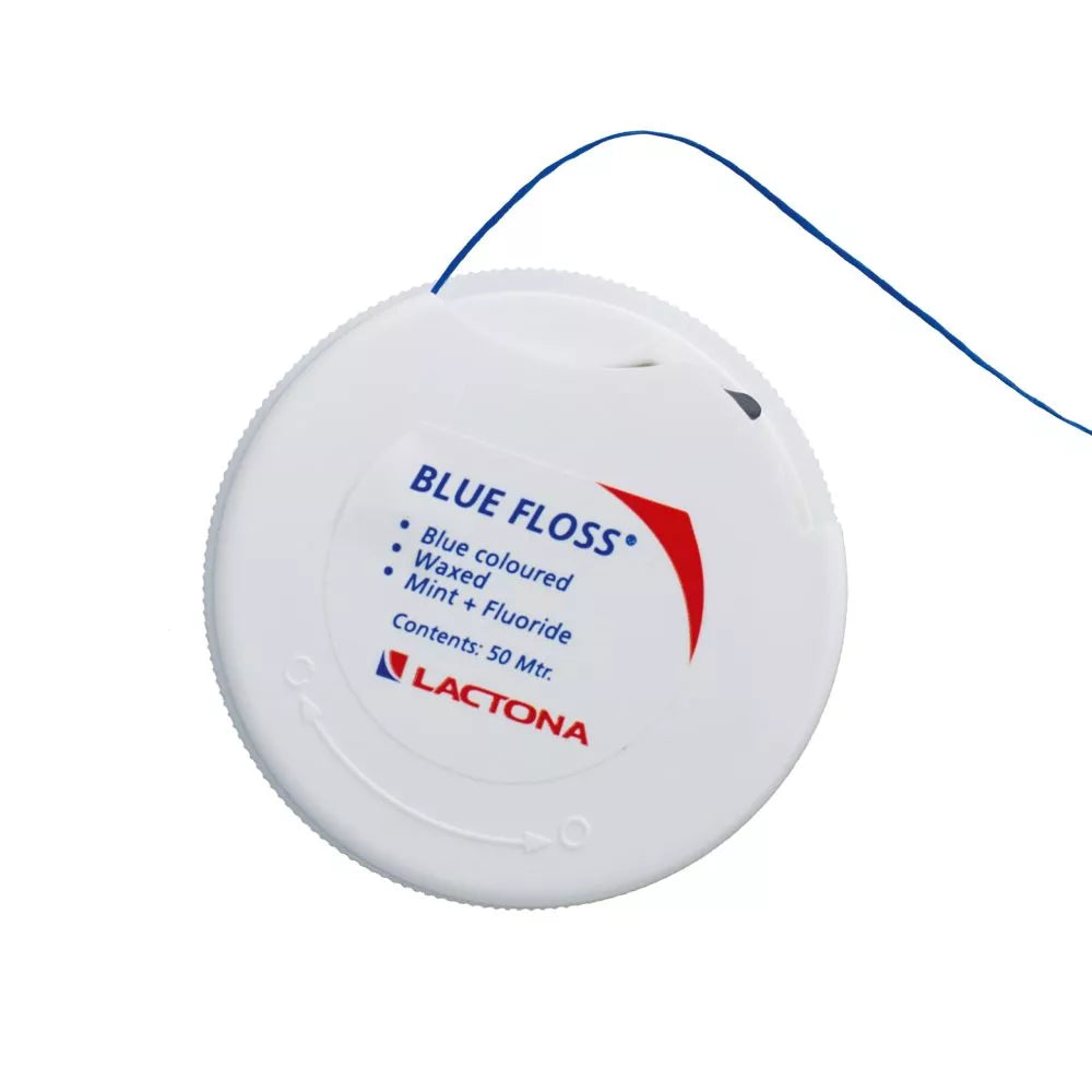 Lactona Blue Floss Flosdraad - Frisse mintsmaak + Fluoride (12 x 50 m)-Lactona-Sordent
