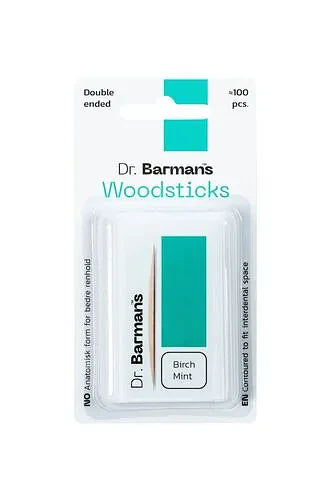 Dr. Barman's Woodsticks Tandenstokers Mintsmaak (12x100 st.)
