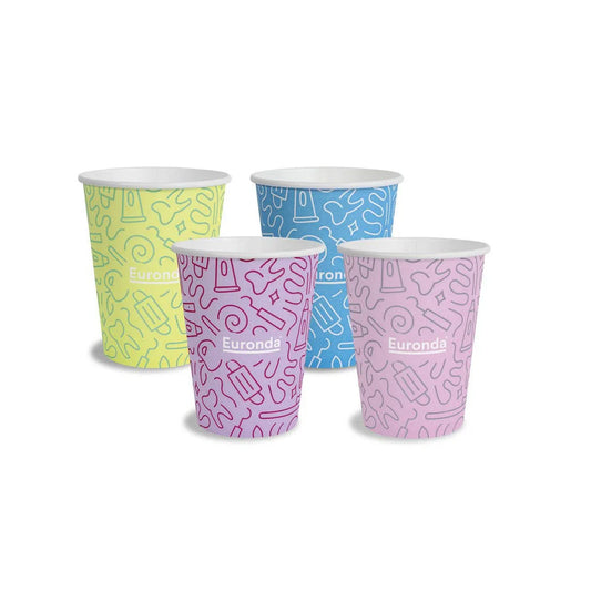 Monoart Graffiti Papieren Drinkbekers 200 mL - Diverse Kleuren-Drinkbekers-Euronda-Sordent