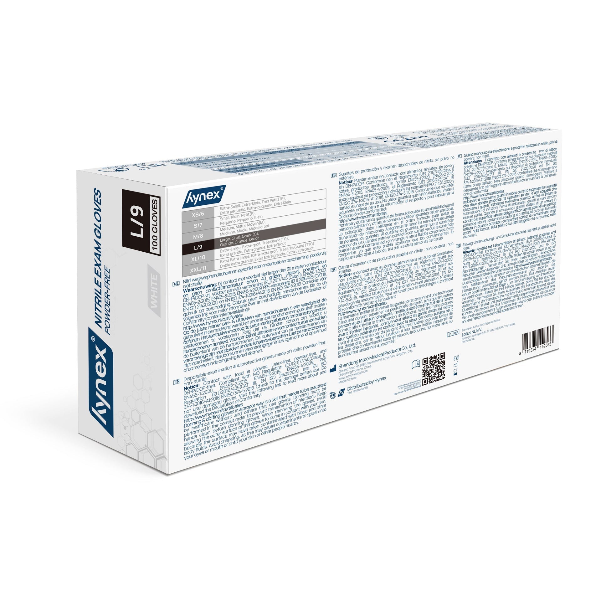 3.5 g - INTCO Nitril handschoen poedervrij Wit (100 st.)-Disposables-INTCO-Sordent