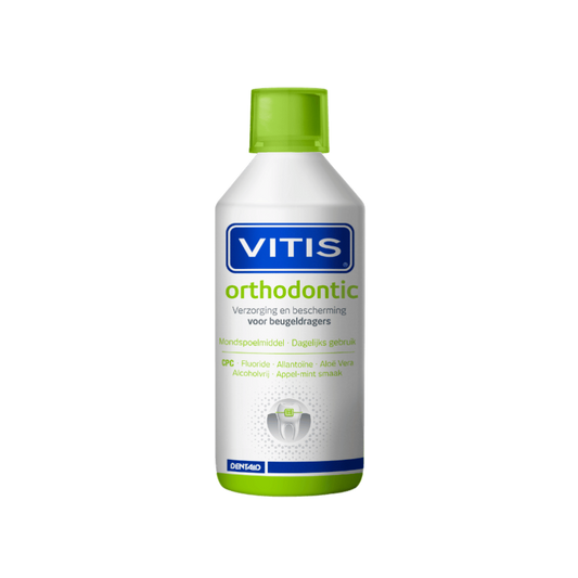 Vitis® Orthodontic Mondspoeling tegen tandplaque en cariës (500 mL)-Dentaid-Sordent