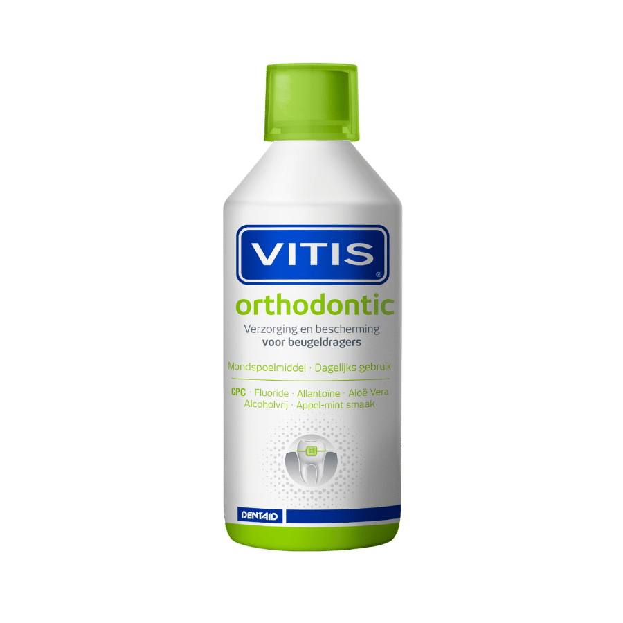 Vitis® Orthodontic Mondspoeling tegen tandplaque en cariës (500 mL)-Dentaid-Sordent