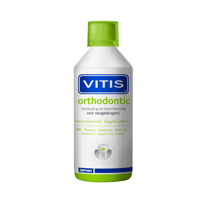 Vitis® Orthodontic Mondspoeling tegen tandplaque en cariës (500 mL)-Dentaid-Sordent