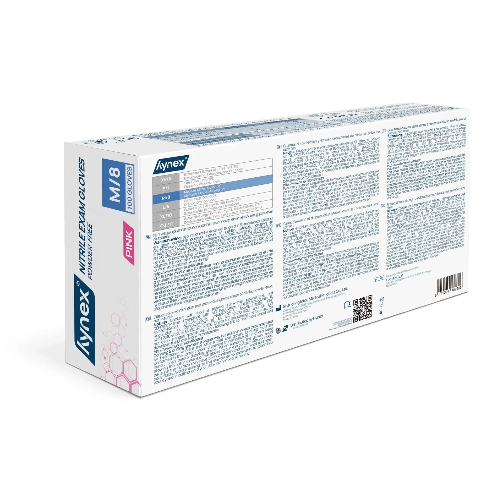 3.5 g - INTCO Nitril handschoen poedervrij Roze (100 st.)-Disposables-INTCO-Sordent