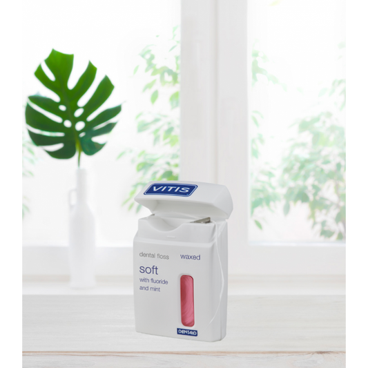Vitis® Flossdraad Soft Expanding - Waxed - Mint - Roze (50 m)-Dentaid-Sordent