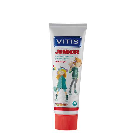 Vitis® Junior dental Gel - Tutti-Frutti smaak (75 mL)-Dentaid-Sordent