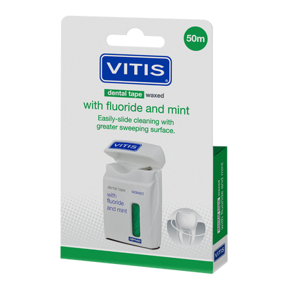 Vitis® Flosstape Waxed - Fluoride en Mint - Groen (50 m)-Dentaid-Sordent