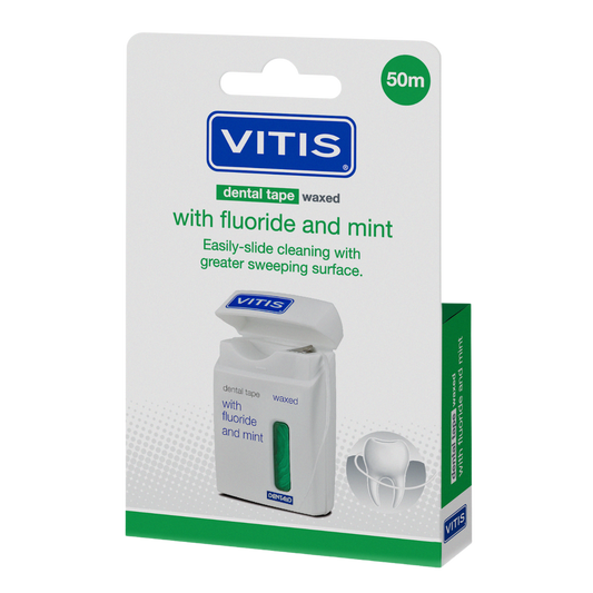 Vitis® Flosstape Waxed - Fluoride en Mint - Groen (50 m)-Dentaid-Sordent