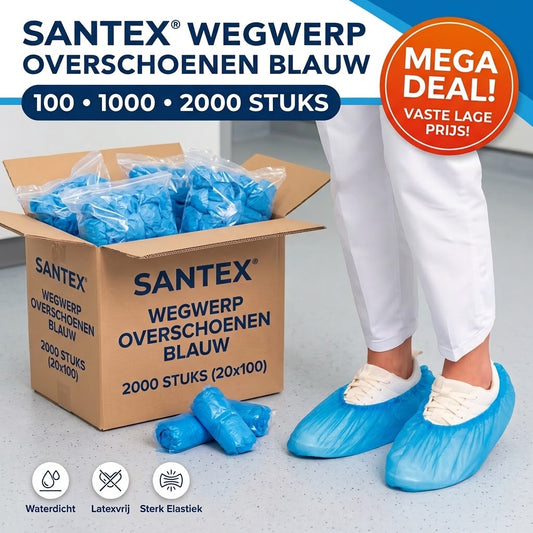 Santex Einweg-Überschuhe Blau | 100 / 1000 / 2000 Stück.