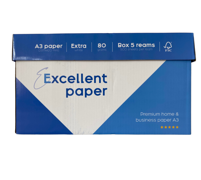 A3 Printpapier Wit 80 g – Excellent Paper – 2500 Vel (5x500 st.)