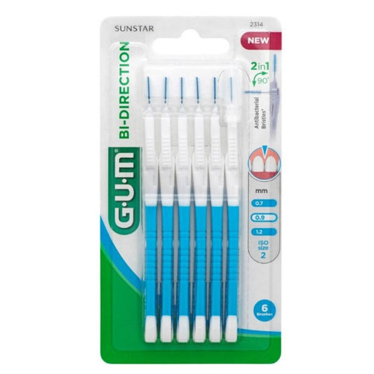 GUM® BI-DIRECTION interdentale Ragers - Blauw 0,9 mm (6 st.)-GUM-Sordent