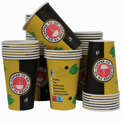 KURTT Koffiebekers Geel To Go Karton 300 mL / 12 oz (1000 st.)-Drinkbekers-KURTT-Sordent