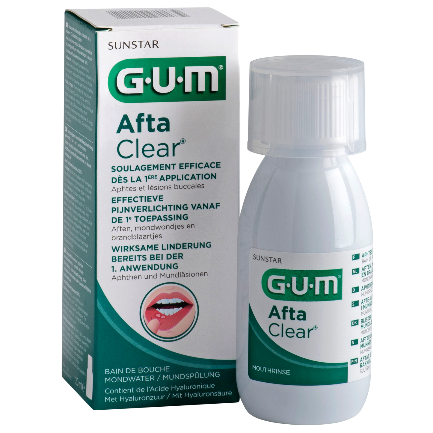 GUM® AftaClear Mondwater - Voor Aften en mondwondjes (120 mL)-GUM-Sordent