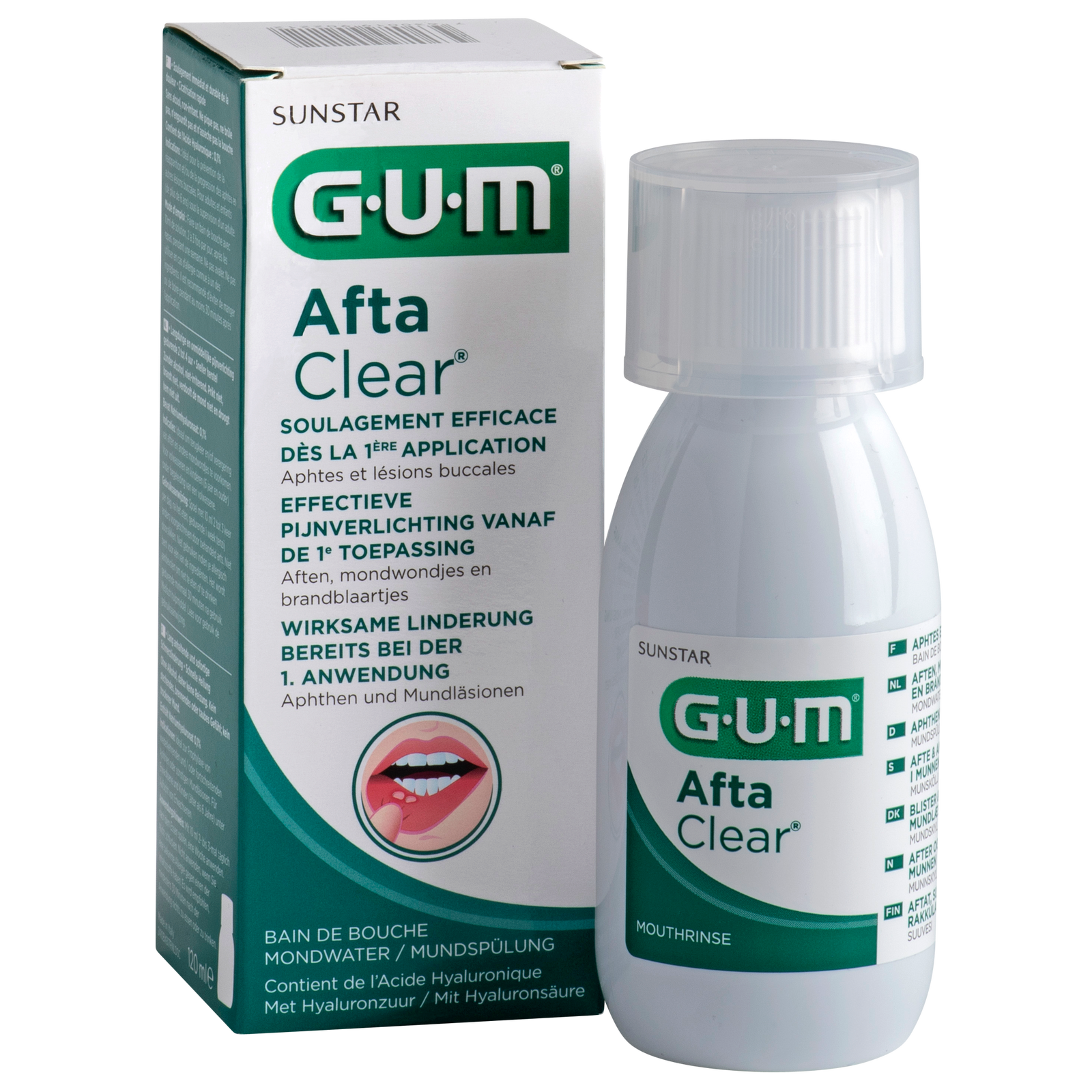 GUM® AftaClear Mondwater - Voor Aften en mondwondjes (120 mL)-GUM-Sordent